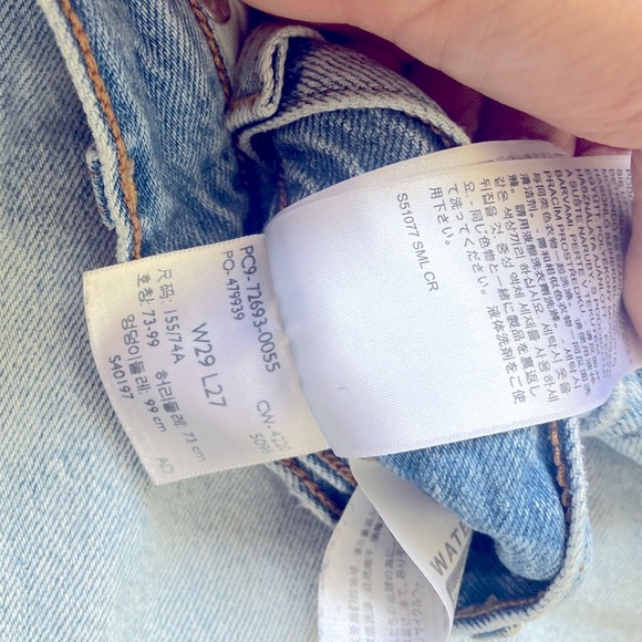 Ribcage Levi’s straight wide ankle jeans light blue wash - Picture 4 of 5